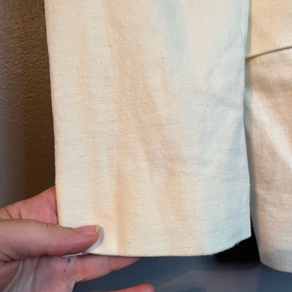 New Open Edit Sz Med Women’s Beige Oatmeal Blazer Shoulder Pad Work Jacket Top! - Picture 3 of 12